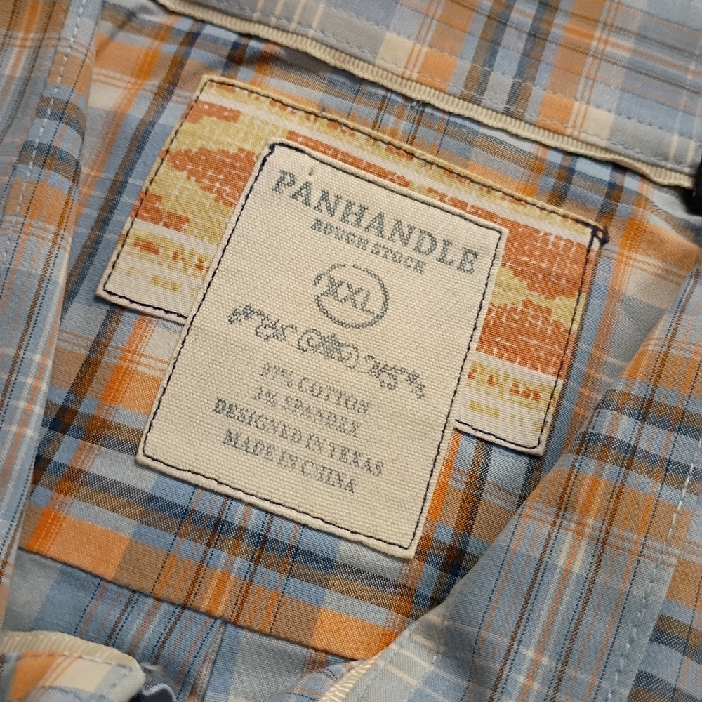 Panhandle Rough stock Men's 2XL Relaxed Button Up Shirt Short Sleeve - Picture 3 of 9